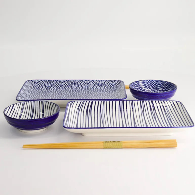 Coffret à sushis 6 pièces Nippon Bleu Tokyo Design