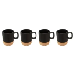 Coffret 4 tasses céramique bambou