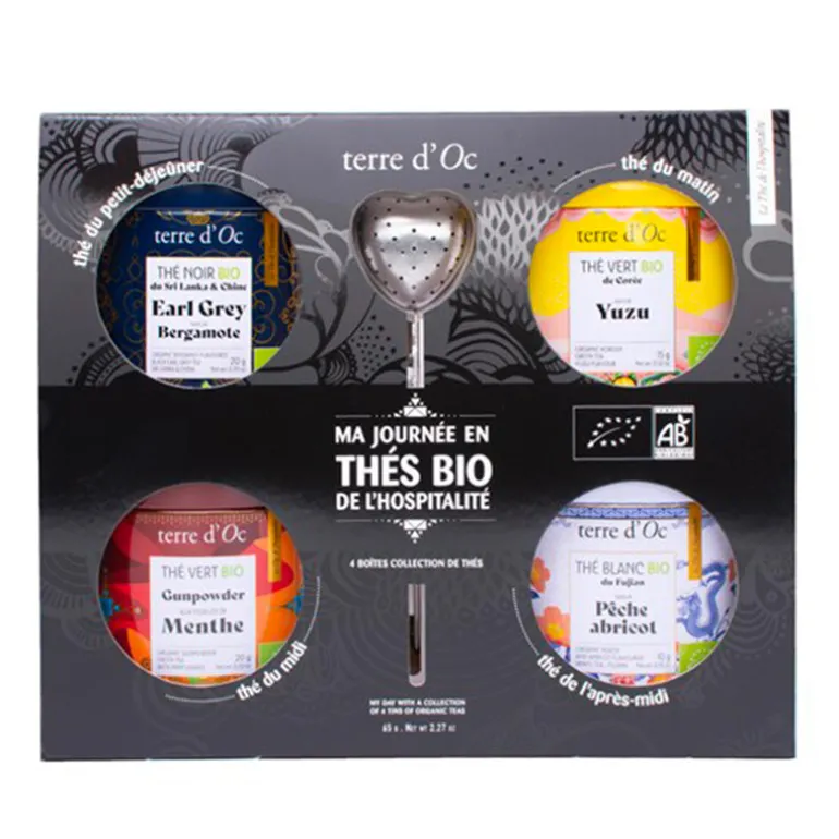 Coffret 4 thés journée et cuillères
