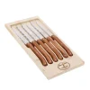 Coffret de 6 couteaux en olivier Laguiole
