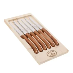 Coffret de 6 couteaux en olivier Laguiole