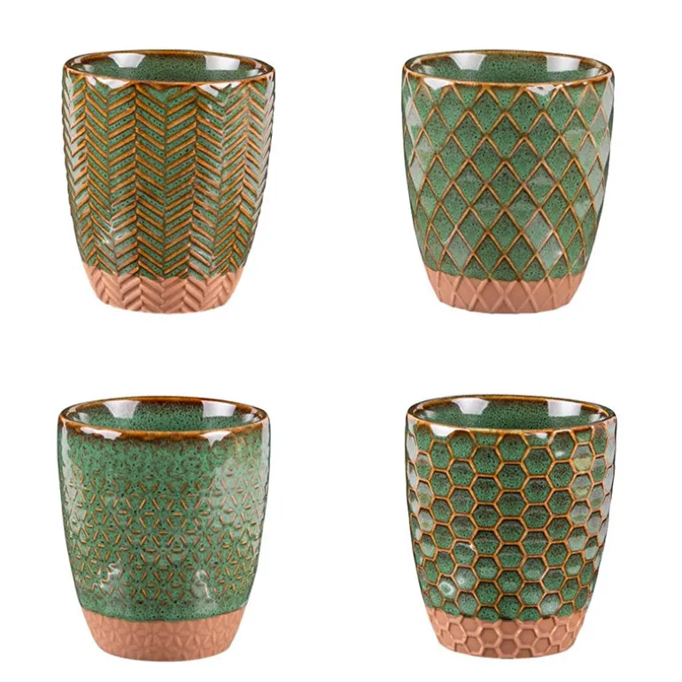 Coffret de 4 gobelets 20cl vert Jaspe Table Passion