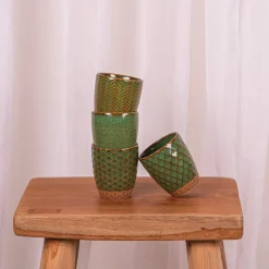 Coffret de 4 gobelets 20cl vert Jaspe Table Passion