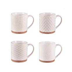 Coffret de 4 mugs 35cl beige Jaspe Table Passion