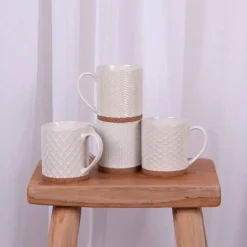 Coffret de 4 mugs 35cl beige Jaspe Table Passion