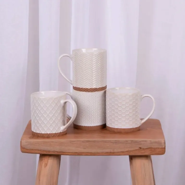 Coffret de 4 mugs 35cl beige Jaspe Table Passion