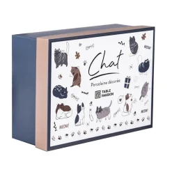 Coffret de 4 mugs 35cl Chat Table Passion