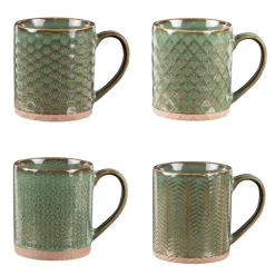 Coffret de 4 mugs 35cl vert Jaspe Table Passion