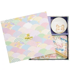 Coffret sushi 6 pièces porcelaine Kawaii animals Tokyo Design