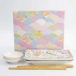 Coffret sushi 6 pièces porcelaine Kawaii animals Tokyo Design