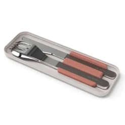 Couverts en inox rose Slim Box Monbento