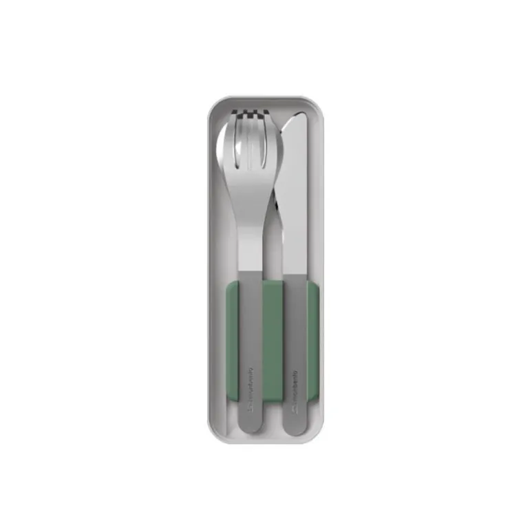Couverts en inox vert Slim Box Monbento