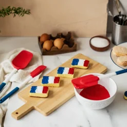 Demi-spatule silicone bleu blanc rouge