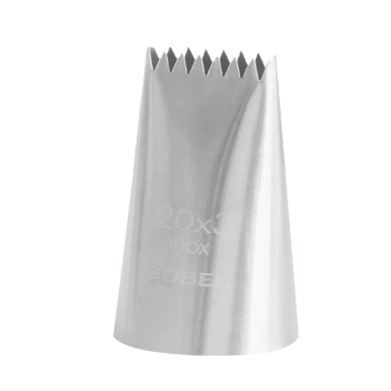 Douille à bûche cannelée 6 dents inox 20x3mm Gobel