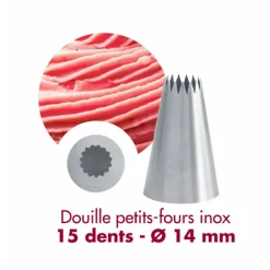 Douille à petits fours 10 dents inox 1,4 mm Gobel