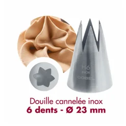 Douille cannelée 6 dents inox 23mm Gobel