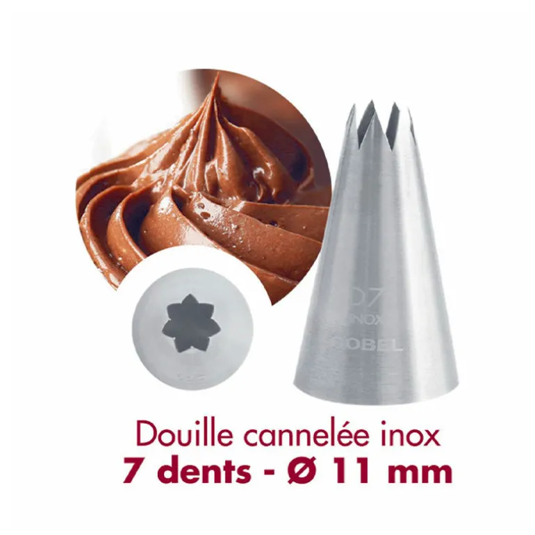 Douille cannelée 7 dents inox 11mm Gobel