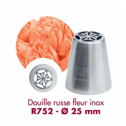 Douille russe fleur R752 inox 25mm Gobel