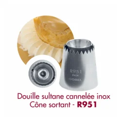 Douille sultane cannelée inox 30mm Gobel