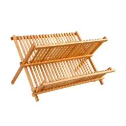 Égouttoir pliant Bambou 2 niveaux