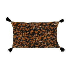 Housse coussin solor noire 50x30cm