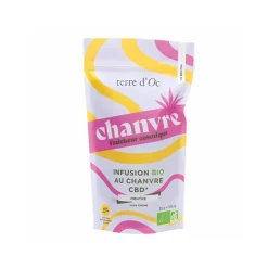 Infusion thé vert menthe bio fraicheur cosmique 30g chanvre CBD Terre d'Oc