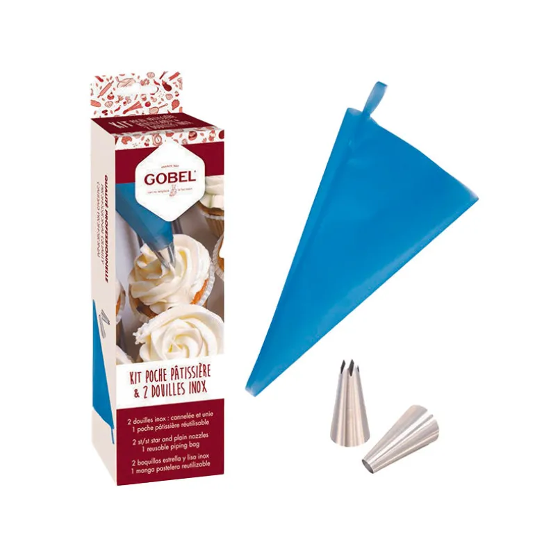 Kit poche pâtissière réutilisable 35cm avec 2 douilles Gobel