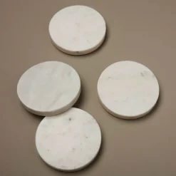 Lot de 4 dessous de verre rond en marbre Be Home