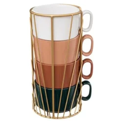 Lot de 4 mugs coline sur rack 25cl