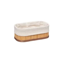 Lot de 3 paniers bambou et tissus