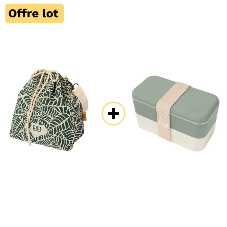 Lot d'un bento vert Original et d'un sac isotherme Monbento