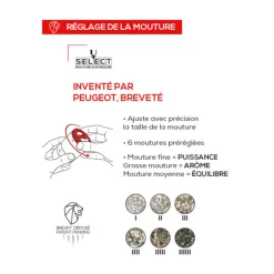 Moulin à poivre en bois et 3 réservoirs en verre 11cm Maestro Peugeot