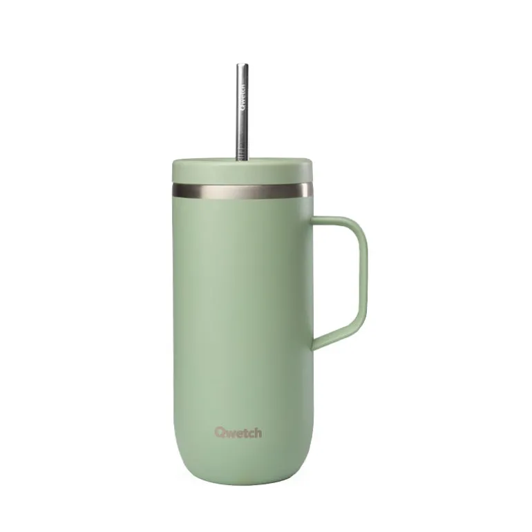 Mug isotherme en inox avec anse 600ml tilleul Cold Cup Qwetch