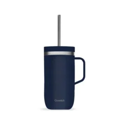 Mug isotherme en inox avec anse 600ml bleu nuit Cold Cup Qwetch