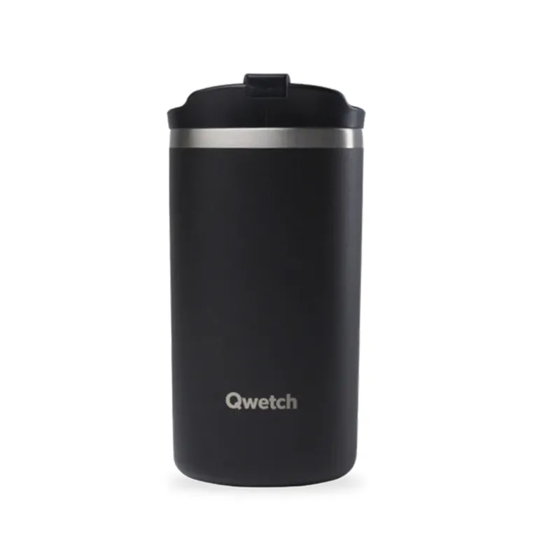 Mug isotherme en inox 350ml noire Travel Mug Qwetch