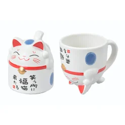 Mug kawaii Lucky Cat bleu 38cl