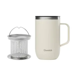 Mug tisanière isotherme en inox 470ml sable Qwetch