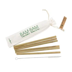 6 pailles en bambou réutilisables