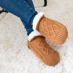 Pantouffles tricotées T35/38 Camel
