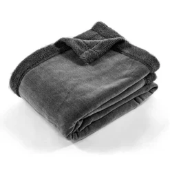 Plaid chenille gris 130X170
