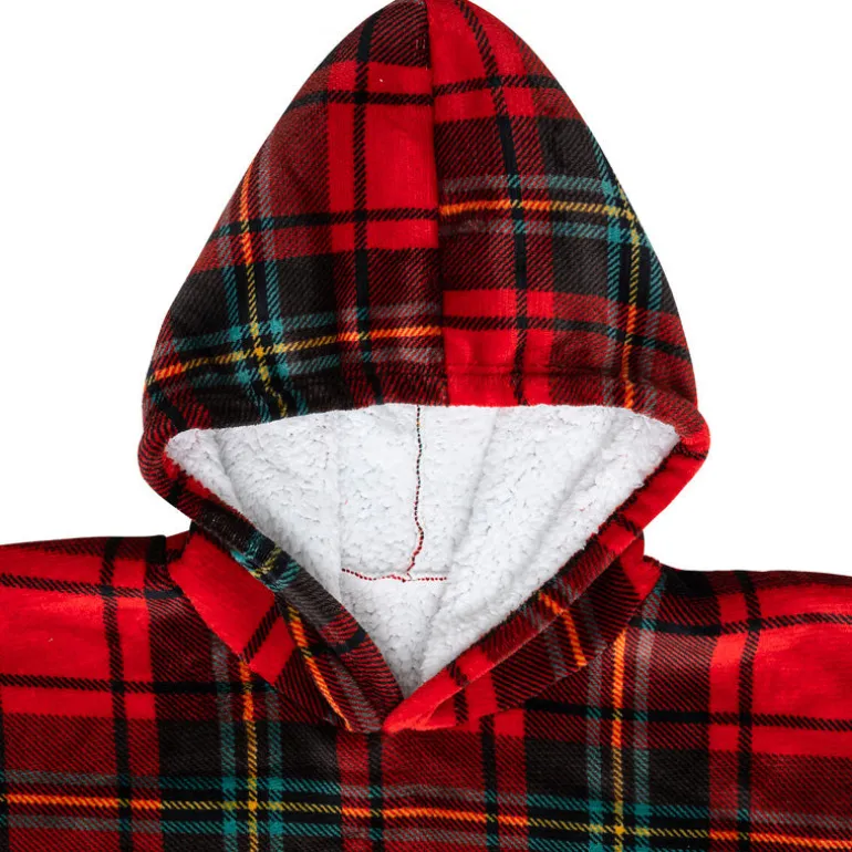 Plaid manches rouge imprimé tartan