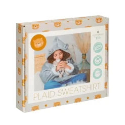 Plaid sweat enfant ours gris