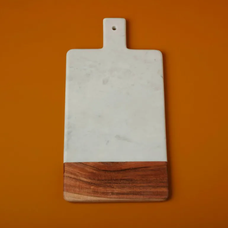 Planche avec poignée en marbre et bois rectangle Be Home