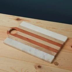 Planche rectangulaire en marbre et bois Moa Be Home