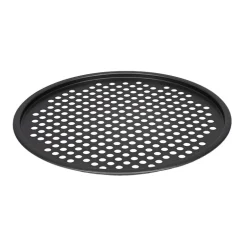 Plaque à pizza perforée en acier revêtu 30cm noir Patisse