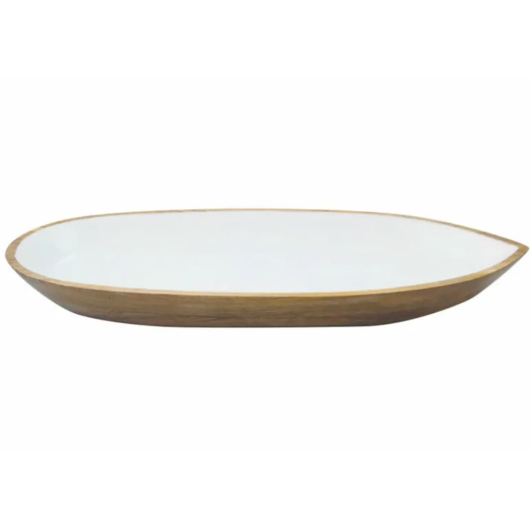 Plat de présentation en bois ovale Madras Be Home