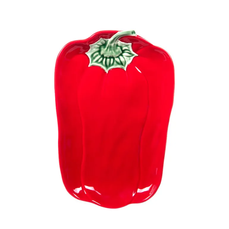 Plat rectangulaire poivron rouge 34x22cm Table Passion
