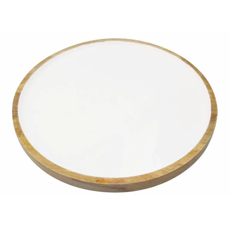 Plateau de présentation en bois rond Madras Be Home