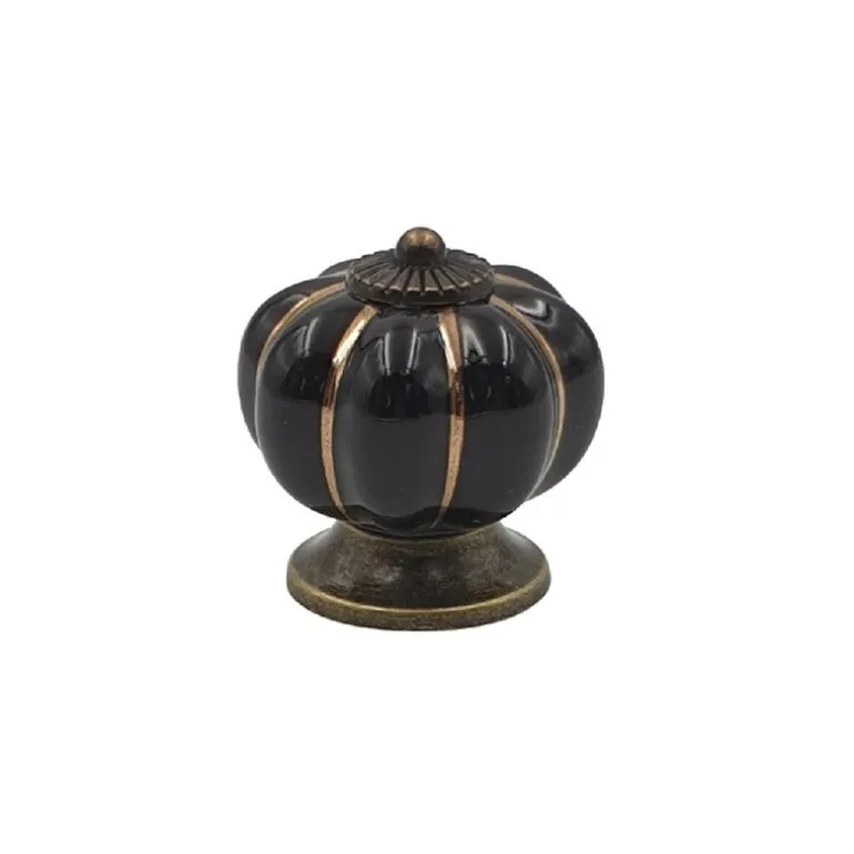 Poignée cocotte citrouille noir