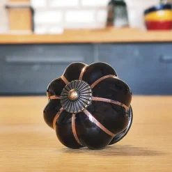 Poignée cocotte citrouille noir